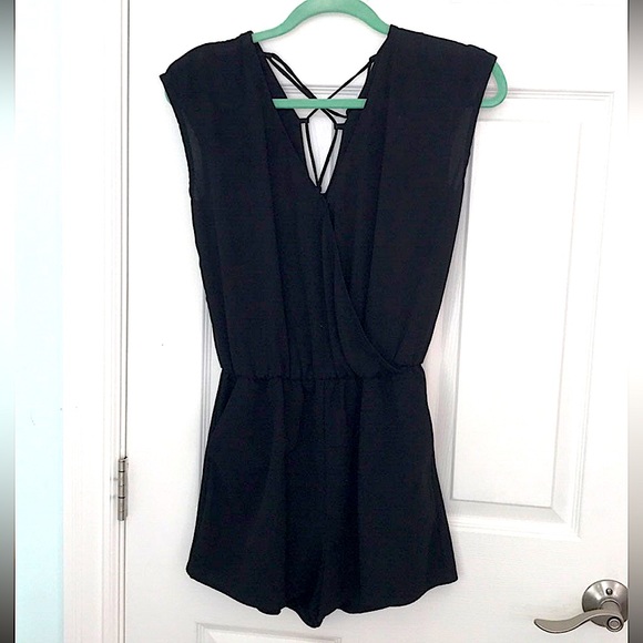 Urban Outfitters Pants - Black Wrap Romper